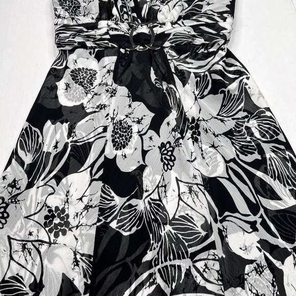 WHBM Halter Tie Floral Satin Flowy Chiffon Maxi Cocktail Gown Size 6 - NWOT - Picture 6 of 10